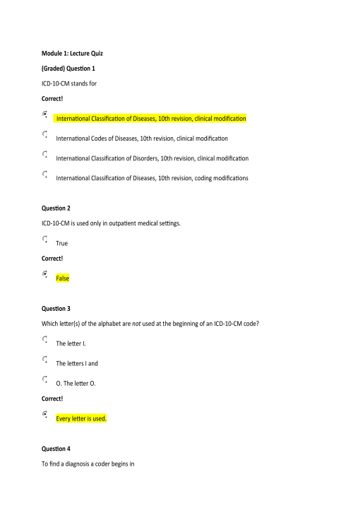 HIT 205 Module 1 Lecture Quiz